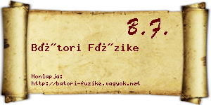 Bátori Füzike névjegykártya